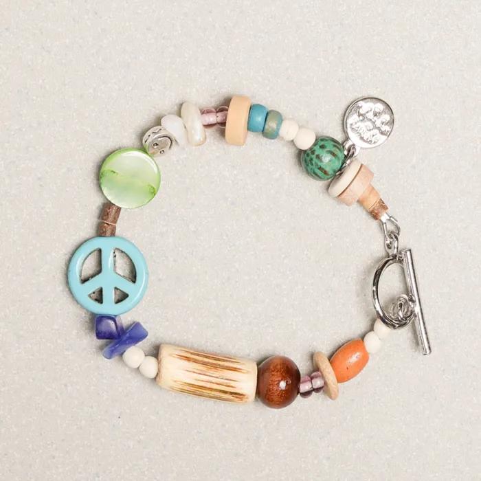 Peace Mark Symbol Bracelet Turquoise
