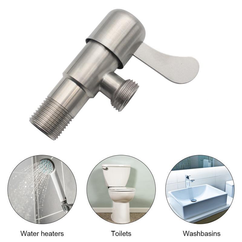 SUS304 Brush Finished Triangle Water Heater Toilet Basin Dish Hot and Cold Angle Valve Bathroom Accessories