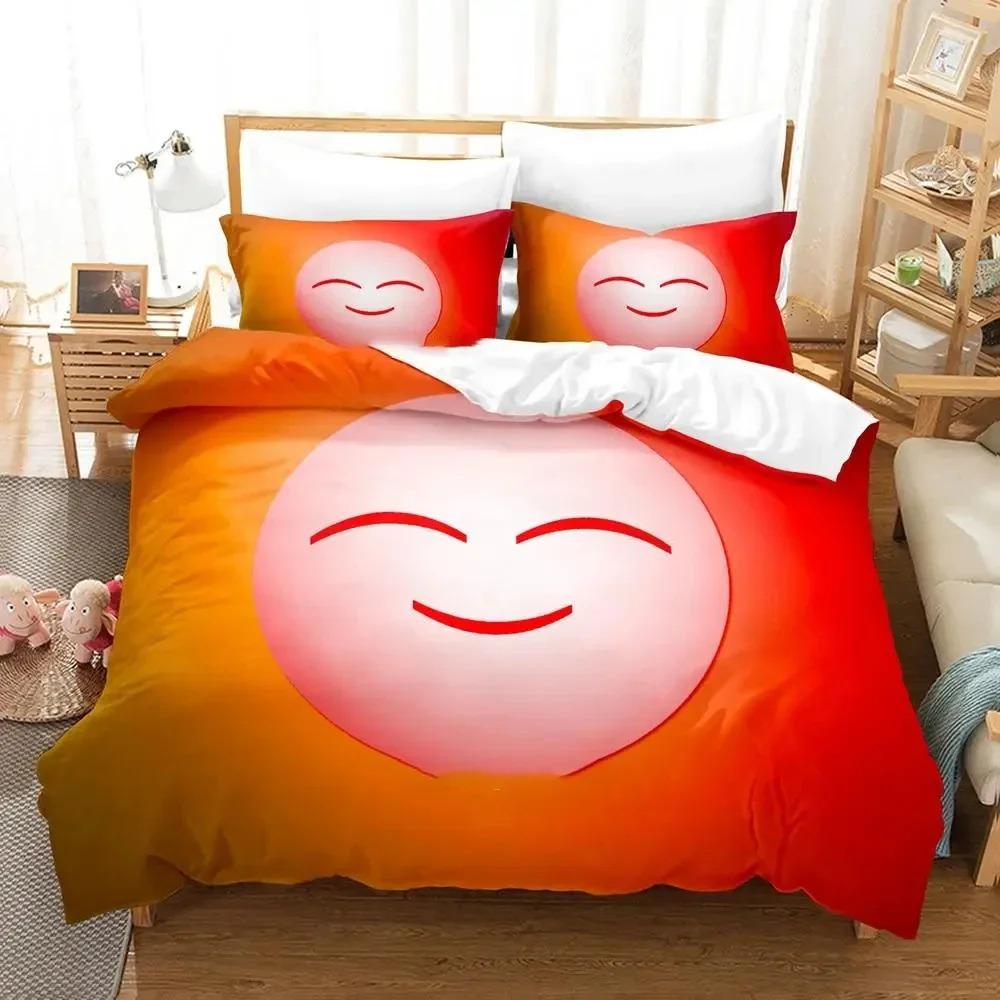 Cartoon Smiley Bettwäsche-Set Bettbezug Bettset Steppdeckenbezug Kissenbezug Steppdecke King Queen Größe Jungen Erwachsene Bettwäsche-Set