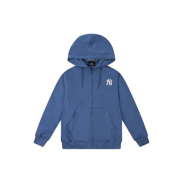 MLB New York Yankees Back Letter Logo Printed Zip-Up Hoodie Unisex Hoodies Blue 31TRB7061-50U