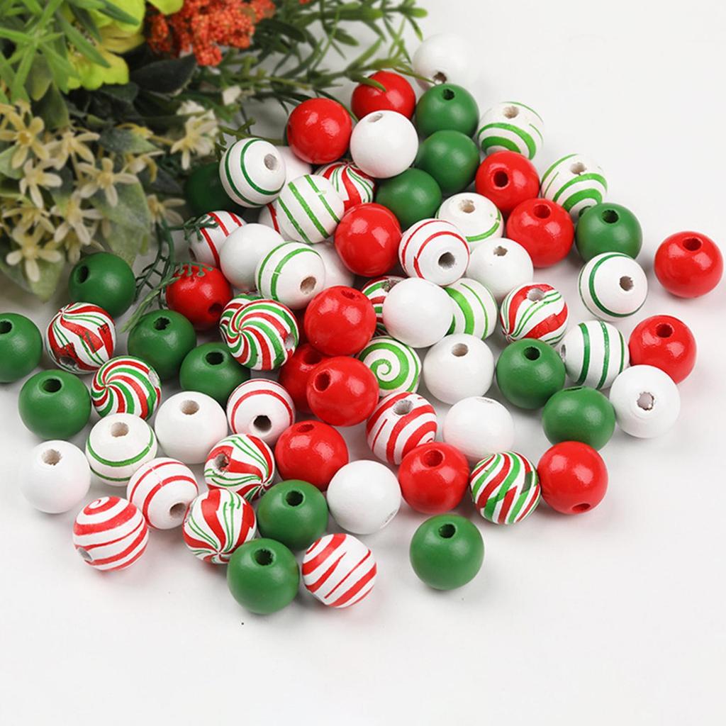 Christmas Beads For Crafts Wooden Necklace Earring Jewelry Making Kit Decoration Festive Ornament For Activities Women Girls