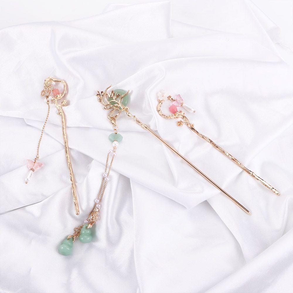Vintage Headwear Tassel Pearl Bridal For Girls Hair Clip Korean Hanfu Hairpins Women Hair Sticks Chinese Hair Fork