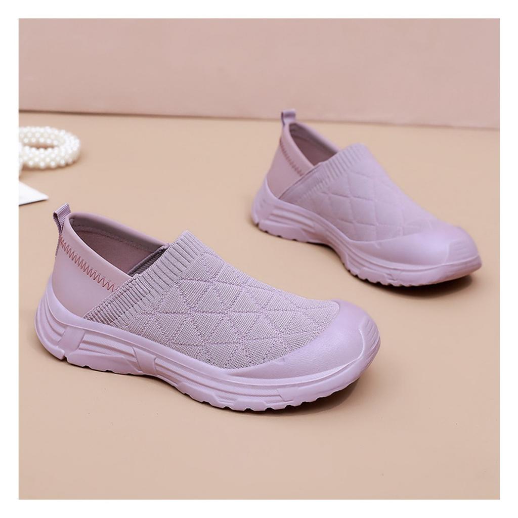 Women's Versatile Spring New Fly Woven Breathable Casual Shoes with Soft Soles That Are Not Tiring for The Feet
