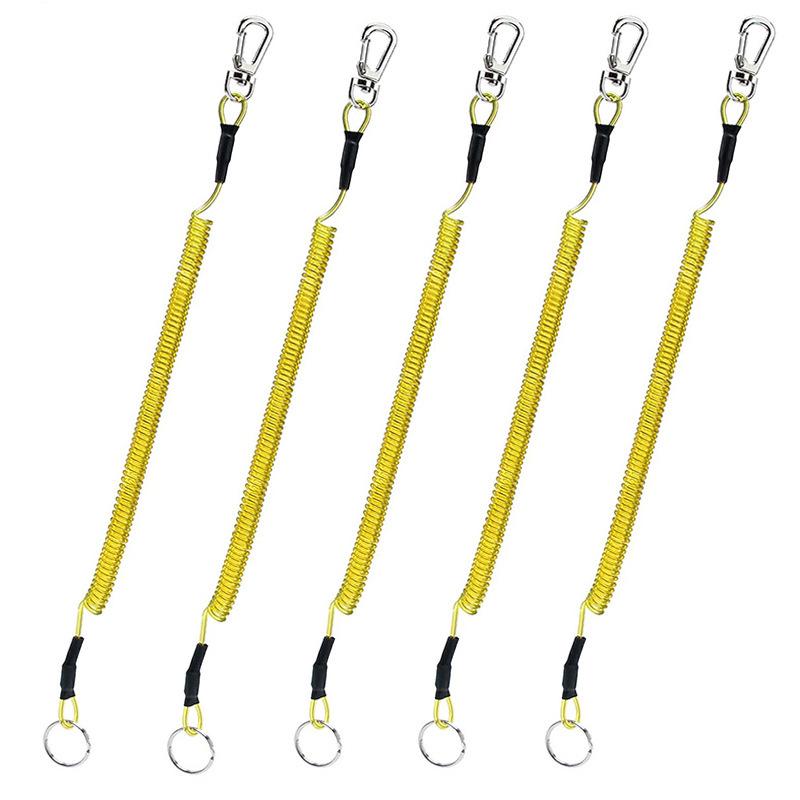 Elastic Steel Wire Keychain Lanyard for Fishing