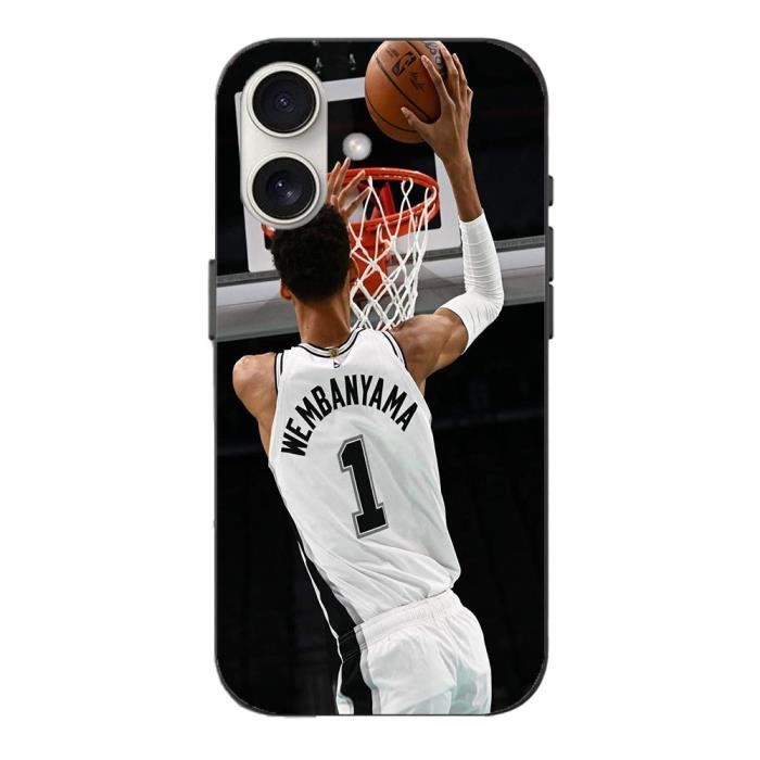 Hülle iPhone 16 Plus Victor Wembanyama Nr. 1 San Antonio Spurs Dunk