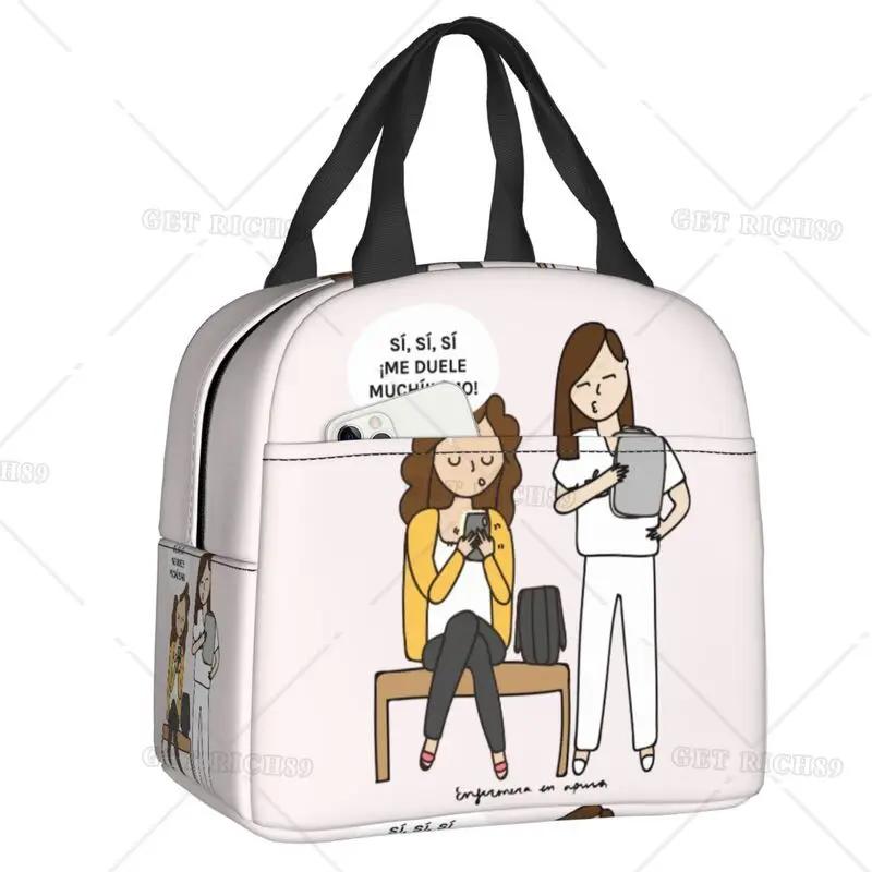 Cartoon Ladies Nurse Doctor Lunch Boxes Cute Lunch Bag High Quality Insulated Food Container for Nurse Adults Outdoor Activities