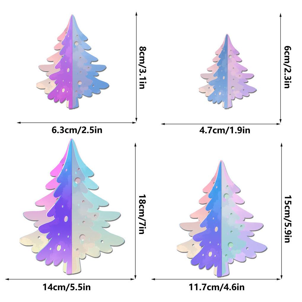 New 4PCS/SET Dazzling Paper Snowflakes Hanging 3D Waterproof For Festival Celebration Reusable Iridescent Christmas Garland