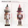25CM Christmas Nutcracker Cake Ice Cream Pink Color Wooden Handicraft Sculpture Ornament Creative Festival Gifts Home Decoration