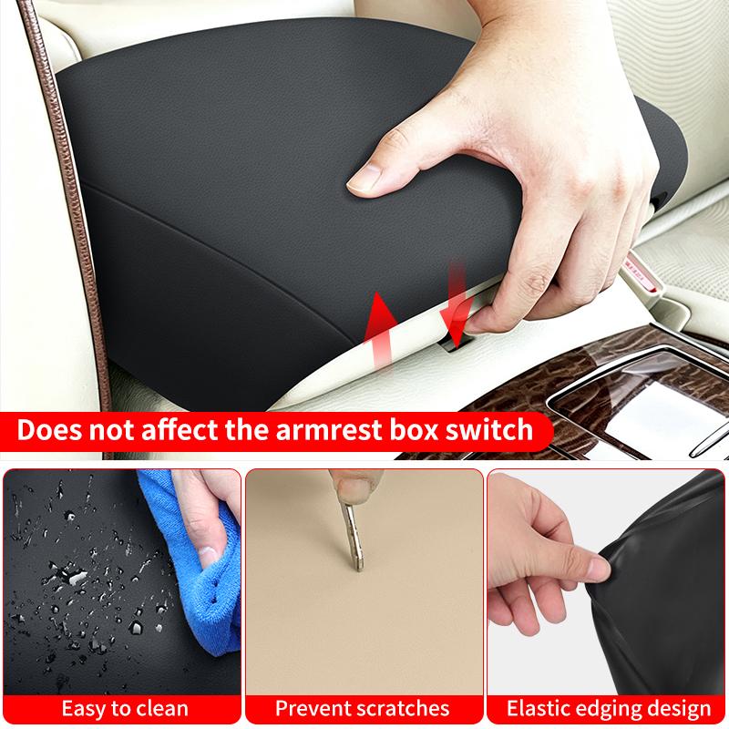 For Nissan Patrol Armada Y62 Y63 2010-2026 Center Armrest Box Protective Pad Leather Cover Interior Modification Accessories