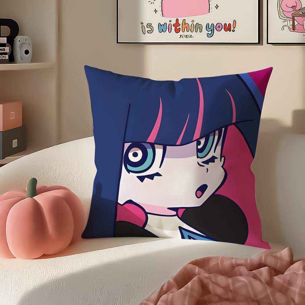 Japanese Anime PPanty Stocking with Garterbelt Cushion Cover Pillowcase Short Plush Invisible Zipper Room Sofa Cushion Cover