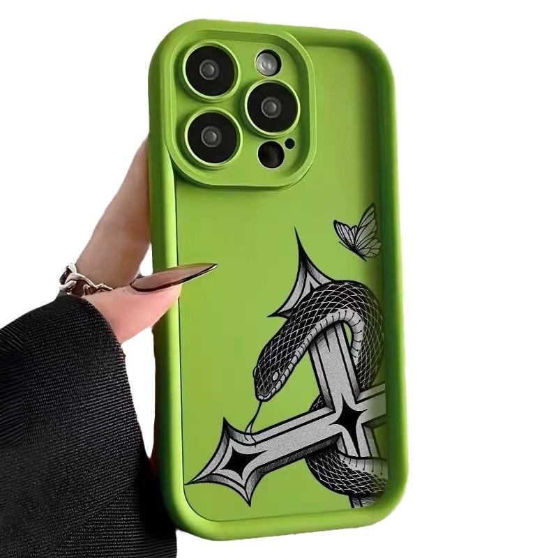 The new snake is suitable for iphone16pro mobile phone case, Apple 15 anti-drop 14 cross 13promax Europe and America 12x.