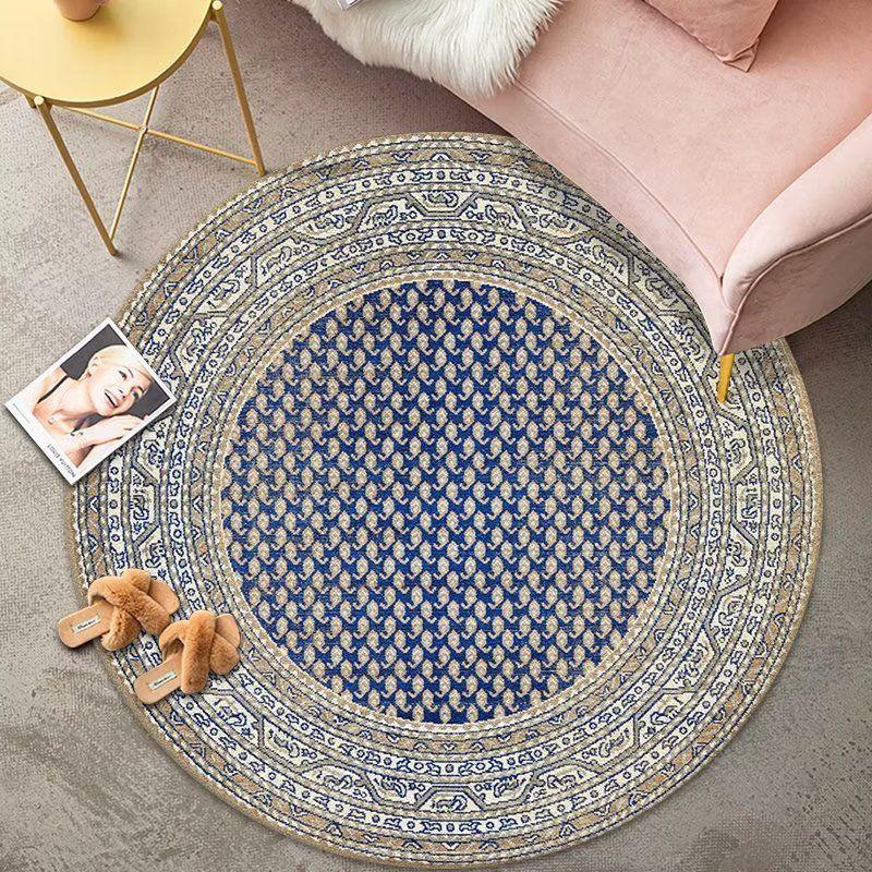 Bohemian Style Ethnic Style Home Carpet Hanging Basket Computer Swivel Chair Rocking Chair Floor Mat Bedroom Circular Carpet