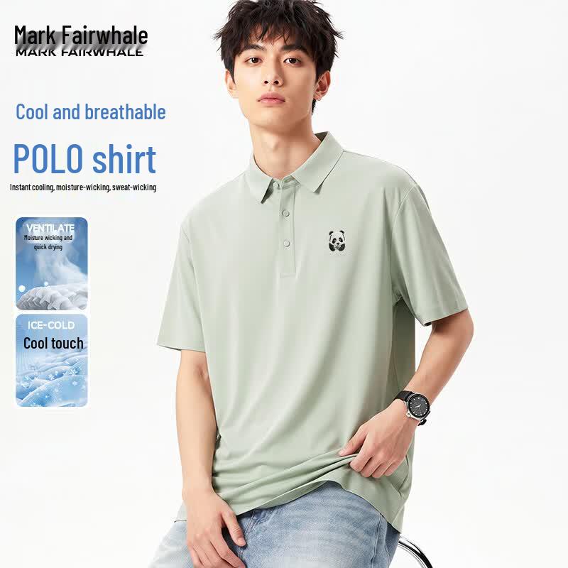 Mark Fairwhale Men's Ice Silk Chinese Style Polo Shirt
