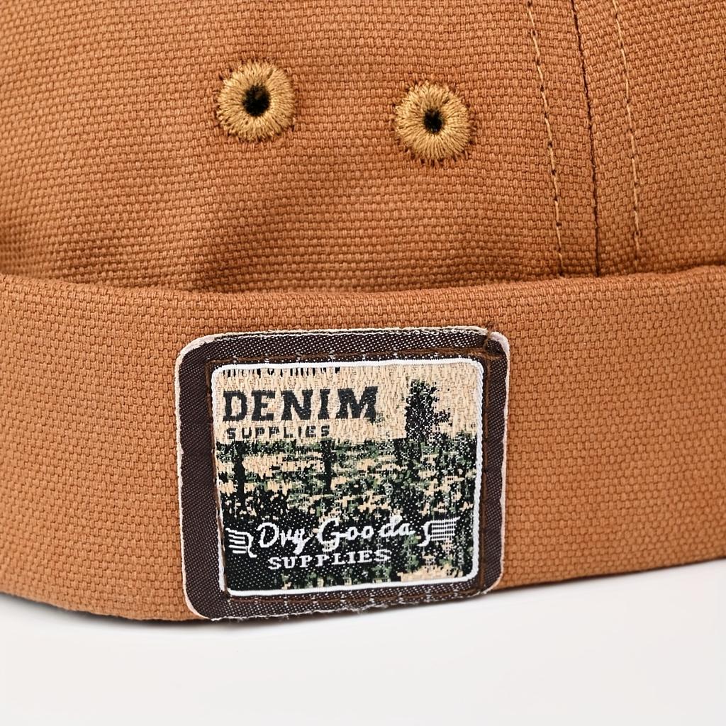 Cappello Docker da Uomo alla Moda Senza Visiera Berretto Vintage con Bordo Arrotolato Regolabile Traspirante Berretto da Marinaio Hip Hop