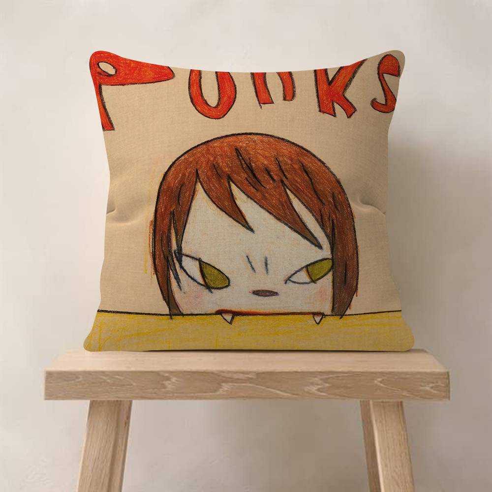 

YYoshitomo Nara DDoll Cushion Cover Car Throw Pillow Case For Sofa Car Christmas Gift xcm xcm 30x30 cm