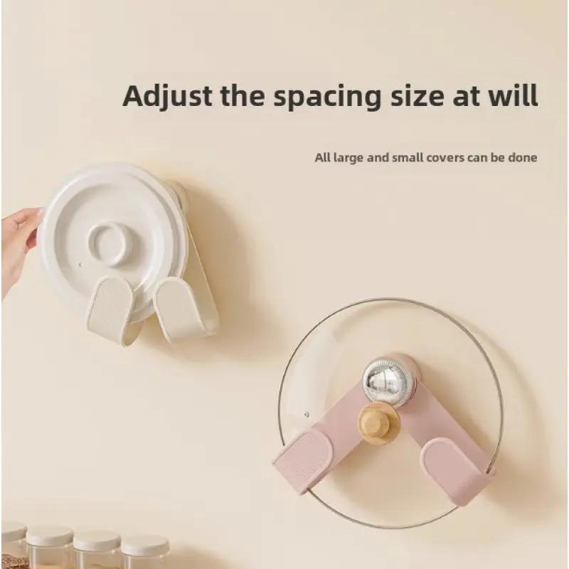 Wall-Mounted Plastic Pot Lid Holder - No Punching Installation, Space-Saving Kitchen Organizer