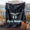 Flannel Blanket Lazio FC Print Custom Name Text Soft Throw for Sofa Bed