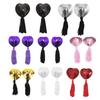 1 Pair Nipple Covers Sequins Shiny Heart Shape Nippleless Stickers Tassels Self-Adhesive Invisible Chest Pads for Home