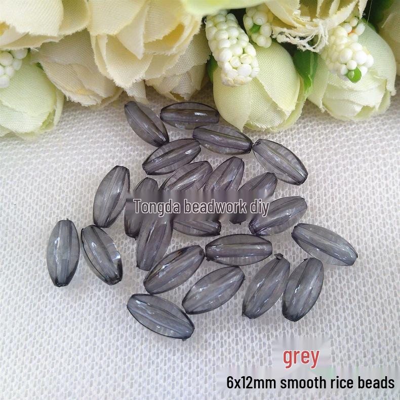 DIY Acrylic Transparent Glossy Rice Beads for Jewelry & Curtain Making