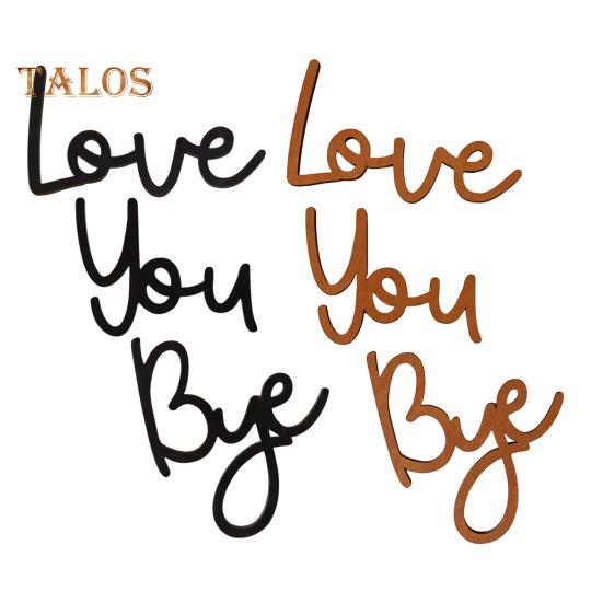 Wooden Wall Decor Sign Love You Bye Sign Home Decor Entryway Wall Letter Ornament Housewarming Wedding Gift for Couples Family