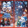 10pcs Christmas Window Stickers Winter Snowman Santa Claus Snowflake Elk Static Stickers Glass Ornaments Merry Christmas Decor