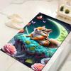 1pc Squirrel under the moon Print Design Area Rug - Soft, Anti-Slip, and Durable Gaming Room Decor for Bedroom