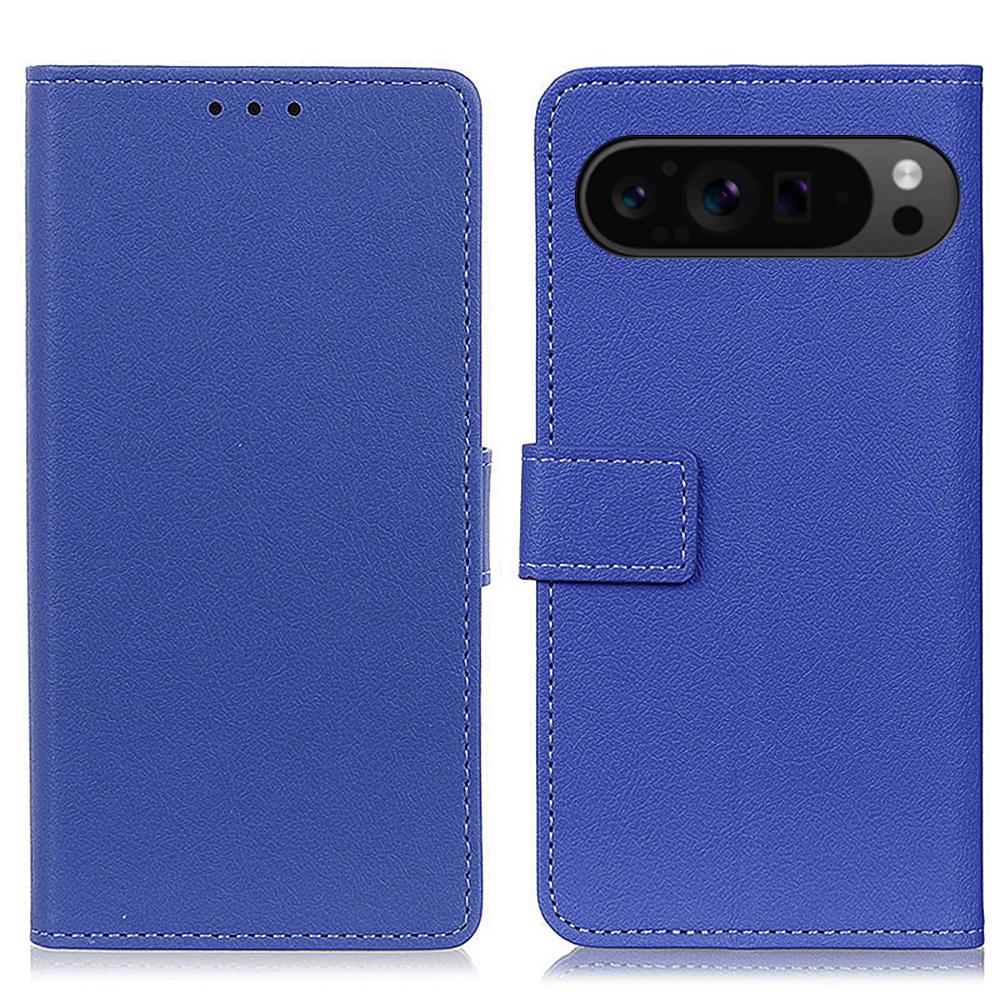 

For Google Pixel 10 Pro XL/9 Pro XL Textured Wholesale Phone Case PU Leather Phone Stand Cover Blue
