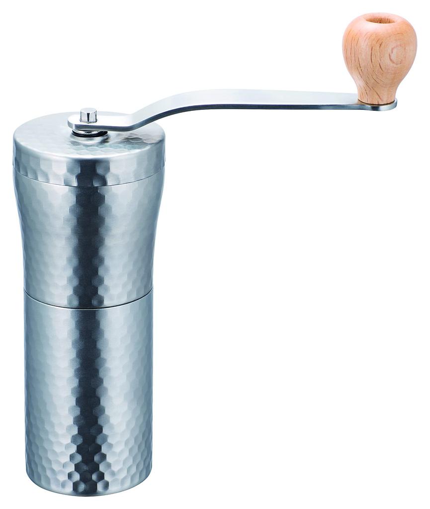 Kawasaki Synthetic Resin Hand Coffee Mill, MILLU SUS Coffee Mill, Hammered Finish, Made In Japan, MI-031