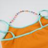 Off Shoulder Cute Backless Tops Colorful Beading Women Sleeveless Pleated Bustier  Women