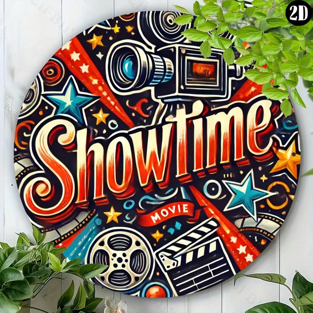 ShowTime Metal Wall Art Reusable Round Sign Home Kitchen Decor 8 Inch Diameter