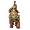 Resin Elephant Statue Wood Grain Feng Shui Elegant Elephant Sculpture Ornament for Home TV Cabinet Craft Decoration