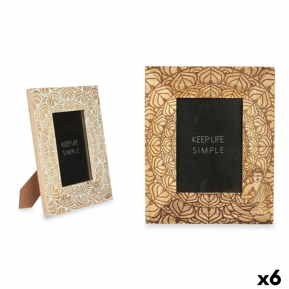 

Рамка для фото Белый Коричневый Буда дерево манго 22,3 х 28 х 1,5 см (6 единиц) TU прозрачный