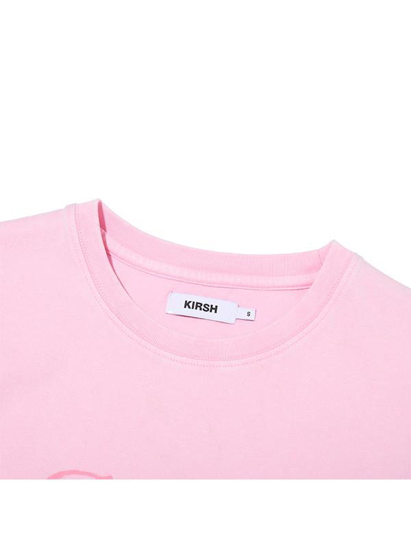KIRSH Wording Crop Pigment T-Shirt [Light Pink]