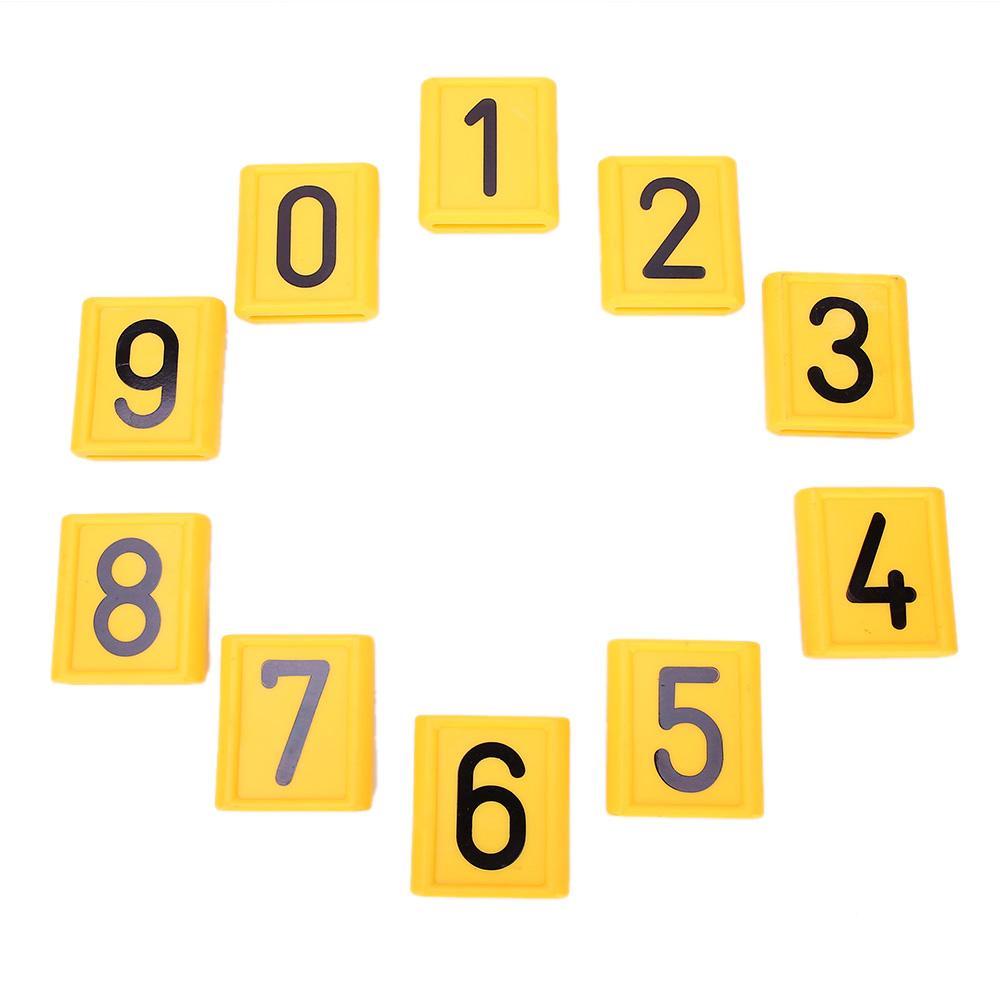 

0 9 Пластик 10 ШТ Номер Желтая Основа Черное Слово Специальный Ошейник для Коровы Бирка для Идентификации Овец для Домашнего Скота10 ШТ Номер