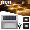 1-8PCS Solar Stainless Steel Step Light Waterproof Anti-corrosion and Environmental Protection Wall Light for Garden Fence Wall