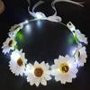 Cerchietto Luminoso LED Corona di Halloween Fiori Illuminati Fascia per Capelli Decorazione per Feste di Natale