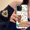 Korea Cute L-Line F-Friends B-Brown Phone Case Silicone Soft for iphone 15 14 13 12 11 Pro Mini XS MAX 8 7 6 Plus X XS XR Cover