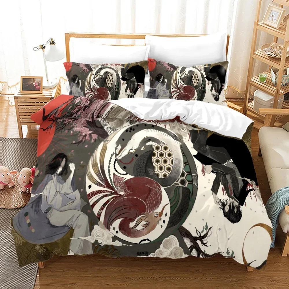 Demon Slayer Anime Bedding Set 3d Duvet Cover Sets Pillowcase Bedclothes Home Textile Cartoon Twin Queen King Size Kids Gift Tool