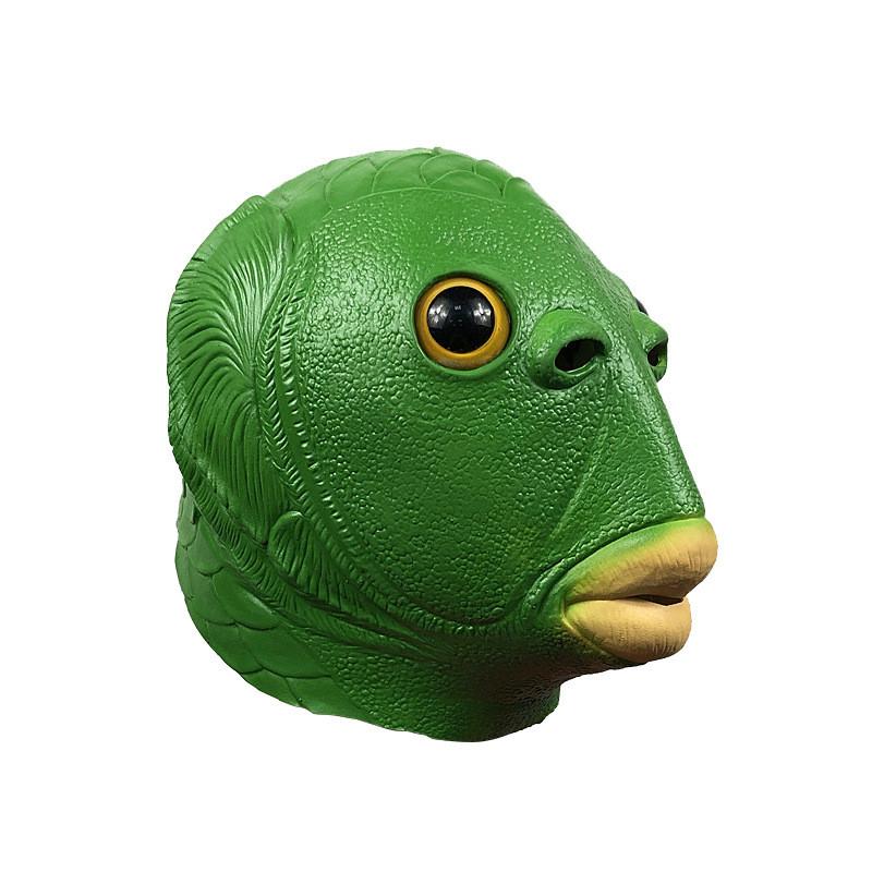 Entzückende Grüne Monster Fischkopf Maske Für Lustige Kostümpartys Und Halloween-Feiern