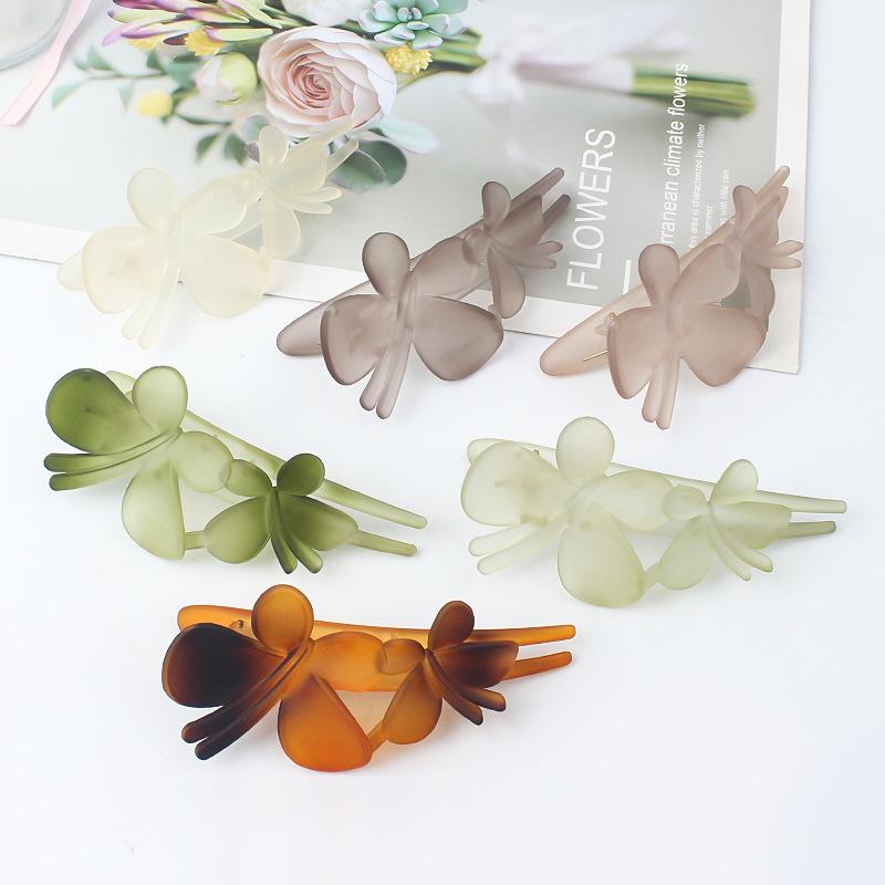 Frosted Double Butterfly Duckbill Hair Clip for Elegant Updo