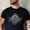 Masonic T Shirt Freemason Square And Compass Eye Illuminati Secret Society For Unisex Vintage Top For Everyday Wear