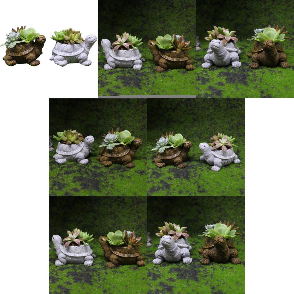 Resin Tortoise Planter With Garden Miniature For Indoor Decor And Giftgiving