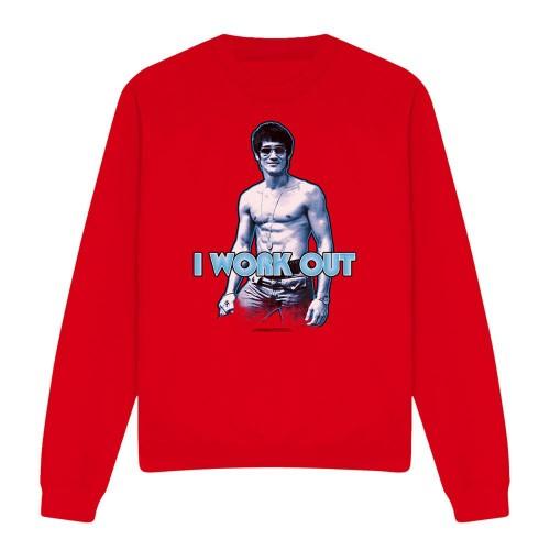 Bruce Lee Unisex Adult I Work Out Sweatshirt