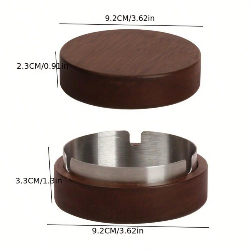 Vintage Ashtray Solid with Lid Wood Ashtray Home Office Living Room Desk Accessories Cigar Ashtrays Creative Gift