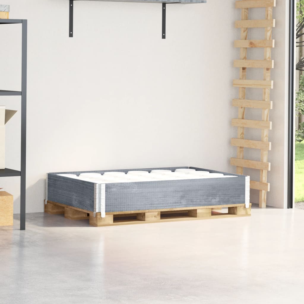 Pallet Frame Kit Grey 120x80 Cm Solid Pine Wood