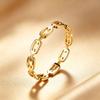 Korean Elegant Hollow Chain Stainless Steel Ring for Women - Luxury Versatile Couple's Finger Jewelry