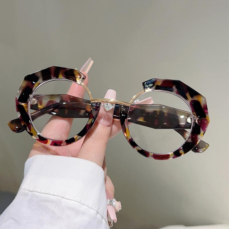 Oversized Irregular Glasses Women  New Fashion Blue Light Blocking Optical Frames Trendy Brand Design Decor Eyewear
