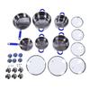 Stainless Steel Cookware Set Triple Layer Thickened Base Saucepans with Glass Lid 16 24cm Stockpots for Cooking