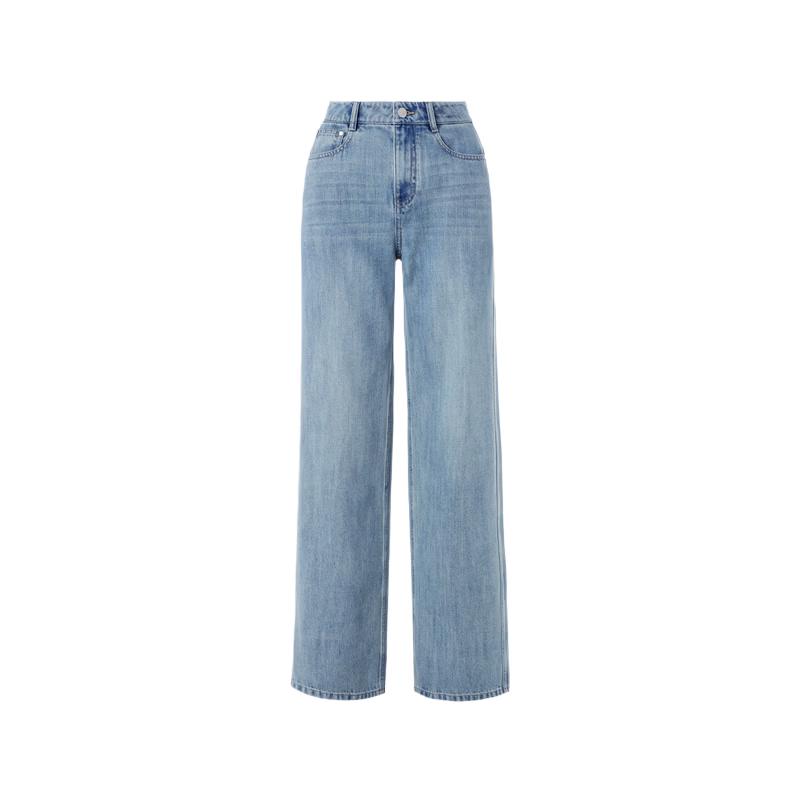 LANCY Lyocell Drapey Straight-Leg Jeans M