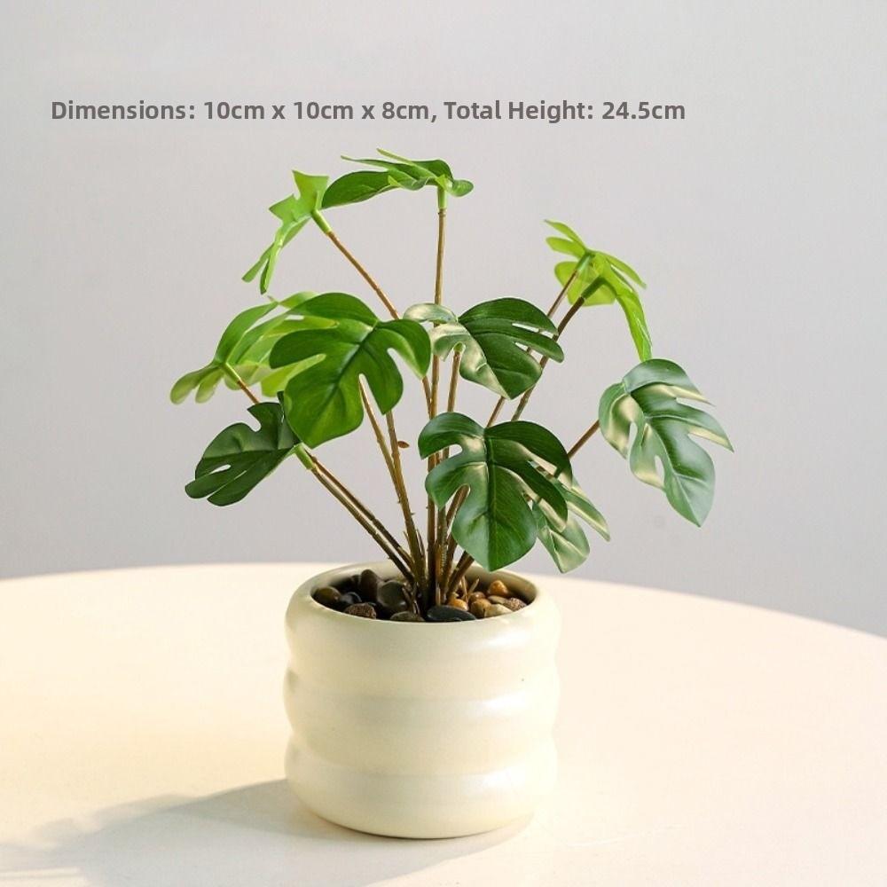 Realistic Simulation Green Plant Bonsai Elegant False Tropical Plants  Home Garden